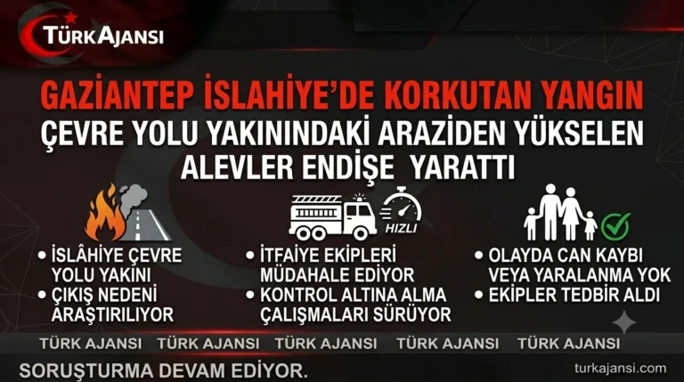 Gaziantep İslahiye’de Yangın – Çevre Yolunda Panik