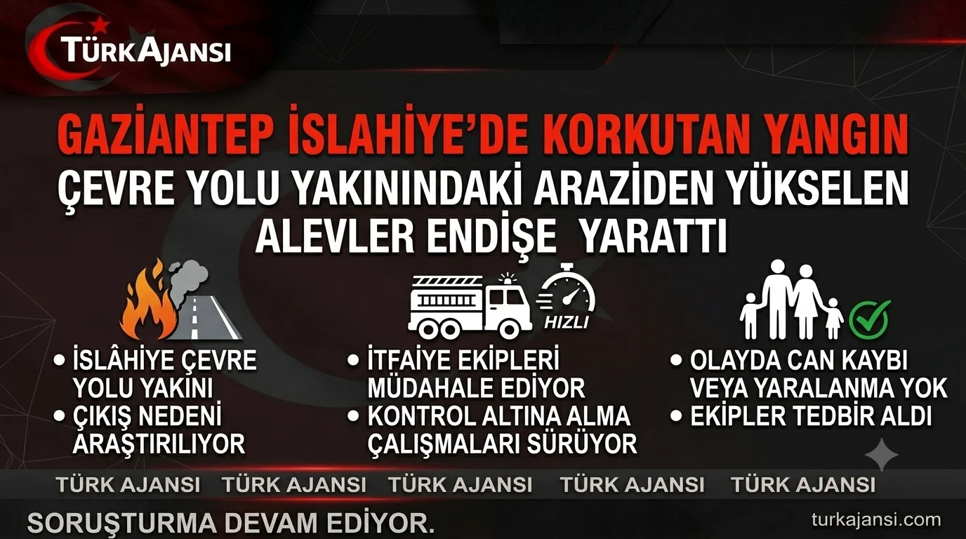 Gaziantep İslahiye’de Yangın – Çevre Yolunda Panik