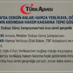 Ankara’daki Minikler Türkiye Güreş Şampiyonası’nda Gerginlik