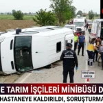İnegöl’de Tarım İşçilerini Taşıyan Minibüs Devrildi