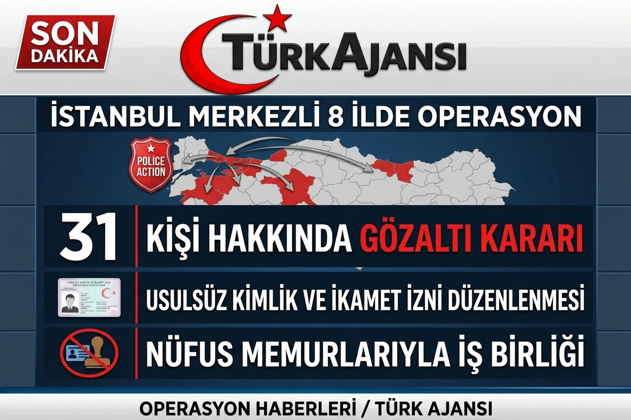 Nüfus Memurlarıyla İş Birliği: 31 Gözaltı Kararı İstanbul Merkezli Operasyon