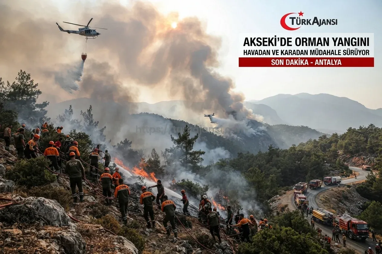 Antalya’da Orman Yangınına Havadan ve Karadan Müdahale
