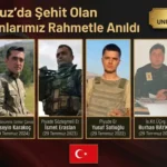 29 Temmuz’da Şehit Olan Kahramanlarımız Rahmetle Anıldı