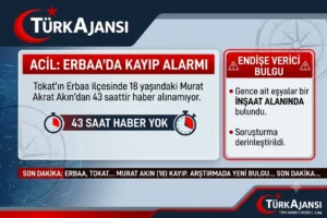 Erbaa’da Kayıp Gençten 43 Saattir Haber Yok: Çantası ve Eşyaları Bulundu