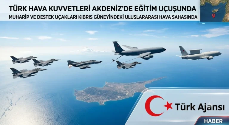 Türk Hava Kuvvetleri Kıbrıs Güneyinde Eğitim Uçuşu Yaptı