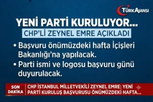 Zeynel Emre Yeni Parti İçin Başvuru Yapılacağını Açıkladı