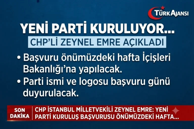 Zeynel Emre Yeni Parti İçin Başvuru Yapılacağını Açıkladı