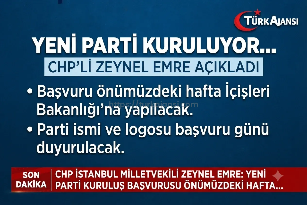 Zeynel Emre Yeni Parti İçin Başvuru Yapılacağını Açıkladı